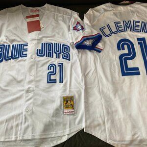 1990's TORONTO BLUE JAYS ROGER CLEMENS Mens JERSEY M,L,XL,2X by Mitchell & Ness